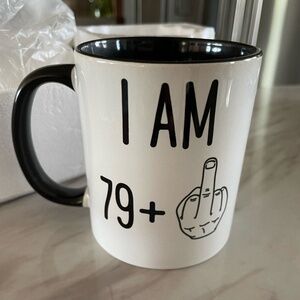 I AM 79 + MIDDLE FINGER COFFEE/TEA MUG NEW